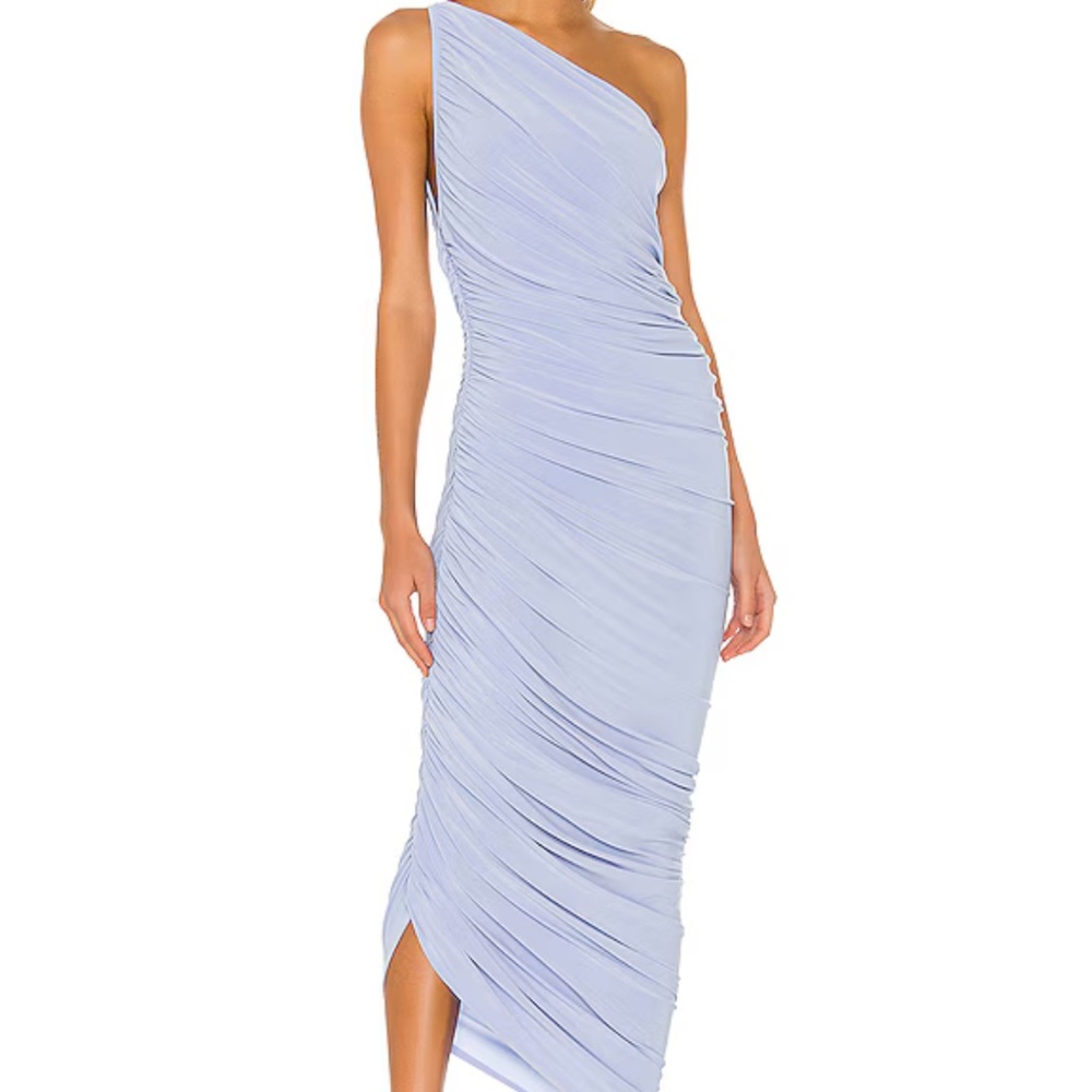 Norma Kamali Diana gown in celestial blue